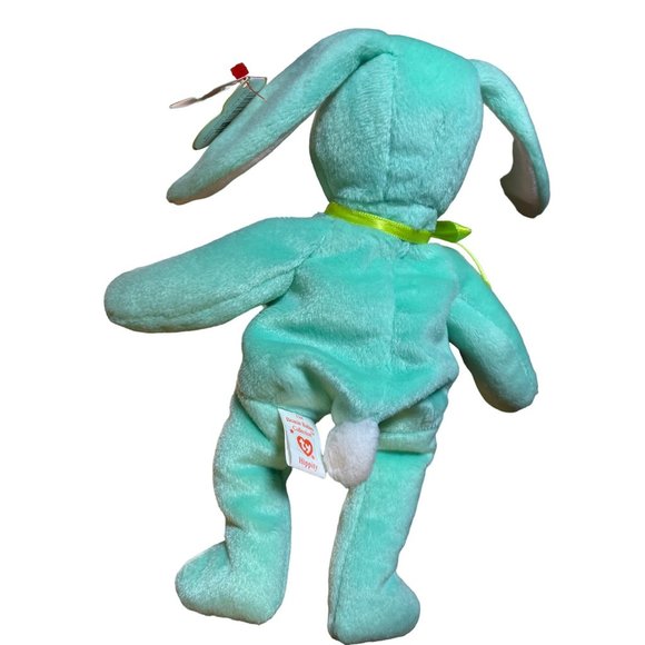 Ty Beanie Babies Hippity the Bunny Beanie Baby Plush Green - Picture 9 of 11
